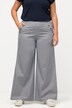 Eco Cotton Wide Leg Button Detail Pinstripe Palazzo Pants