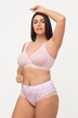 Culotte midi à imprimé floral et ourlet en dentelle