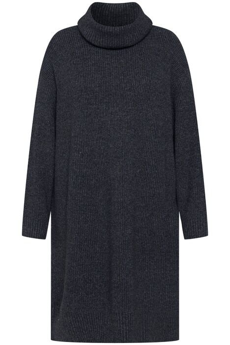 Úpletové mini šaty, oversize, rolákový límec, dlouhé rukávy