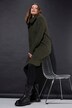 Gebreide mini-jurk, oversized, colkraag, lange mouw