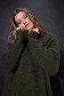 Gebreide mini-jurk, oversized, colkraag, lange mouw