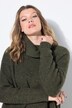 Gebreide mini-jurk, oversized, colkraag, lange mouw
