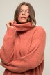 Strikket minikjole, oversized, rullekrage, lange ermer