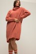 Strikket minikjole, oversized, rullekrage, lange ermer