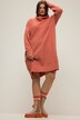 Strikket minikjole, oversized, rullekrage, lange ermer