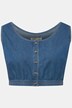 Bustier en coton bio, aspect jean. Col rond.