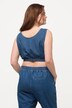Bustier en coton bio, aspect jean. Col rond.