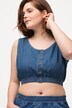 Bustier en coton bio, aspect jean. Col rond.