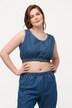Bustier en coton bio, aspect jean. Col rond.