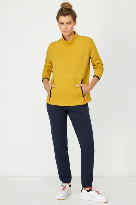 Sweatshirt, Reißverschlusstaschen, Stehkragen, Langarm