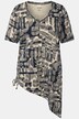 longline shirt, gerimpelde band, V-hals, korte mouwen, biologisch katoen