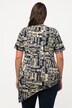 longline shirt, gerimpelde band, V-hals, korte mouwen, biologisch katoen
