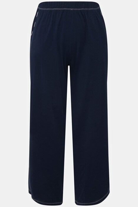 Contrast Stitching Split Neck Pajama Set
