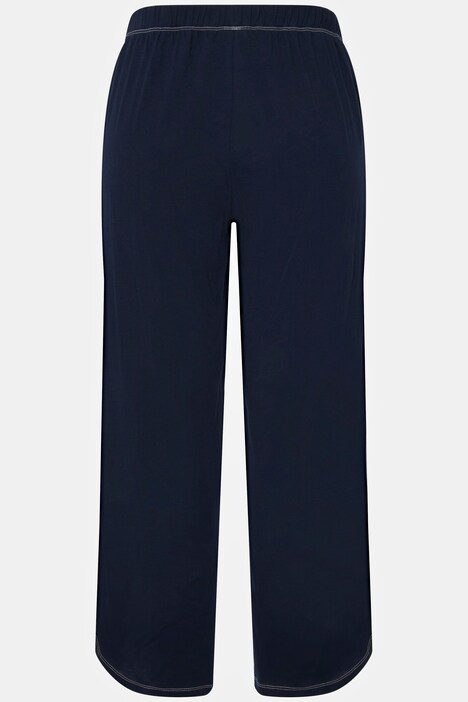 Contrast Stitching Split Neck Pajama Set