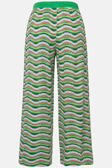 Pijama, estampado de olas, cuello de túnica, manga casquillo 3/4