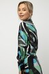 Kleid, Identity, Zebramuster, Hemdkragen, Langarm