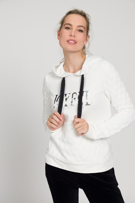 Hoodie, Patch-Look, Statement Print, Kapuze, Langarm