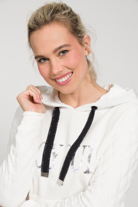 Hoodie, Patch-Look, Statement Print, Kapuze, Langarm