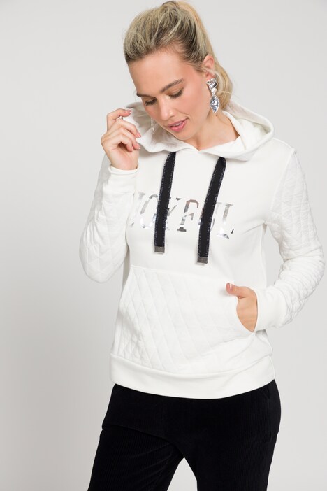 Hoodie, Patch-Look, Statement Print, Kapuze, Langarm