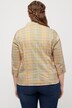 Bluse, rutete, slank, begerkrage, V-hals, trekvartermer