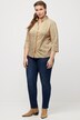 Bluse, rutete, slank, begerkrage, V-hals, trekvartermer