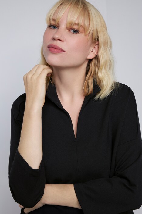 Kleid, Identity, Quernaht, Polokragen, Langarm