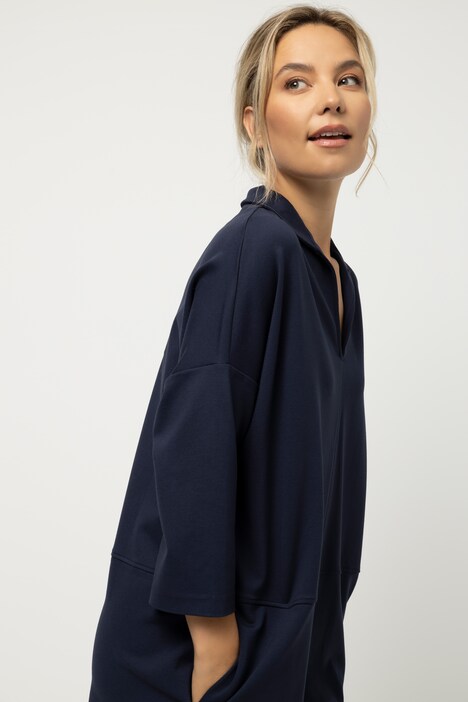Kleid, Identity, Quernaht, Polokragen, Langarm