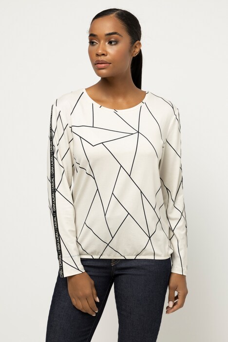 Shirt, grafisches Muster, Rundhals, Langarm