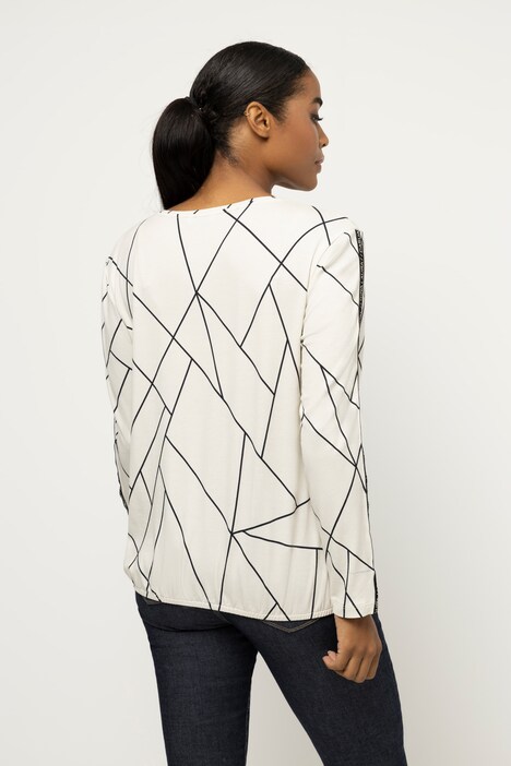 Shirt, grafisches Muster, Rundhals, Langarm