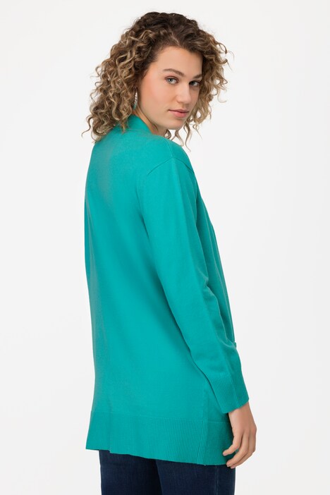 Strickjacke, lange, offene Form, Langarm