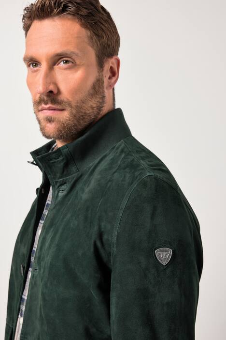 Veste en cuir suédé JP 1880, col montant et patte de boutonnage - jusqu'au 7 XL