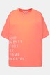 T-skjorte, oversized, skrift-print, rund hals, korte ermer