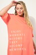T-skjorte, oversized, skrift-print, rund hals, korte ermer