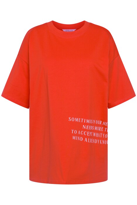 Tričko, oversize, blok s nápisy, kulatý výstřih, krátké rukávy