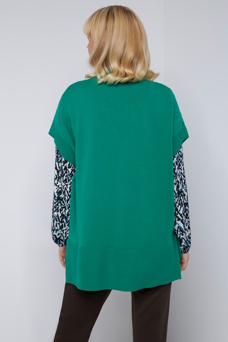 Pullunder, Oversized, V-Ausschnitt, Seitenschlitze