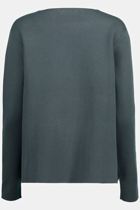 Strickjacke, Doubleface-Strick, Rundhals