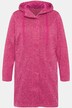 Giacca di maglia e pile con collo alto, cappuccio e tasche con zip