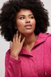 Giacca di maglia e pile con collo alto, cappuccio e tasche con zip