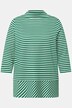 Shirt, striber, metallic-effekt, ståkrave, 3/4-ærme