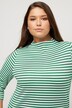 Shirt, striber, metallic-effekt, ståkrave, 3/4-ærme