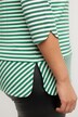 Shirt, striber, metallic-effekt, ståkrave, 3/4-ærme