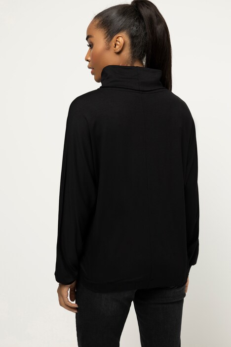 T-Shirt, Rollkragen, Kimono-Langarm
