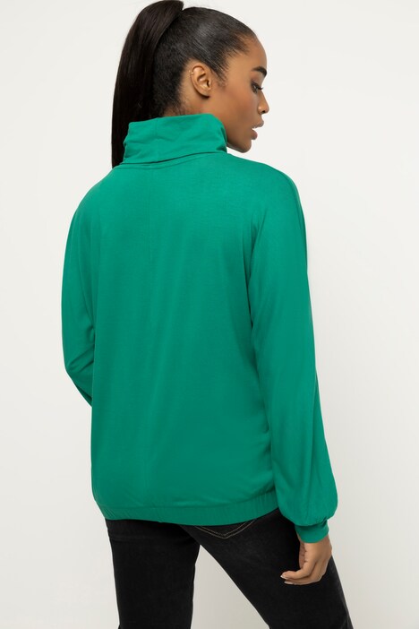 T-Shirt, Rollkragen, Kimono-Langarm