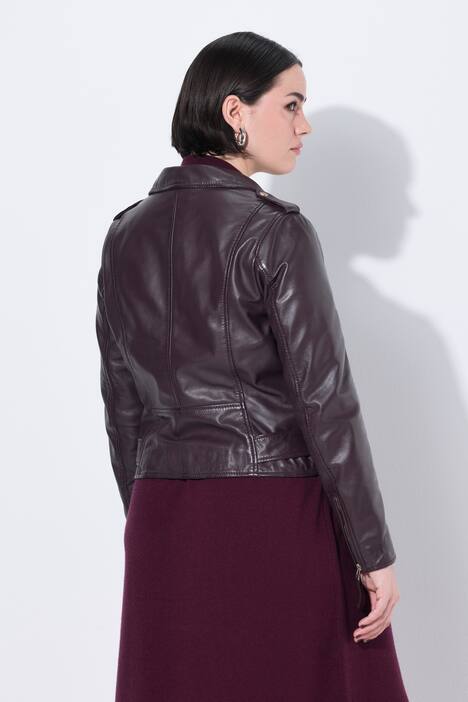Leren jas, biker style, reverskraag, ceintuur