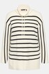 Stand-Up Collar Stripe Oversized Fit Sweater