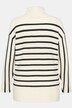 Stand-Up Collar Stripe Oversized Fit Sweater