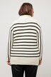 Stand-Up Collar Stripe Oversized Fit Sweater