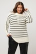 Stand-Up Collar Stripe Oversized Fit Sweater