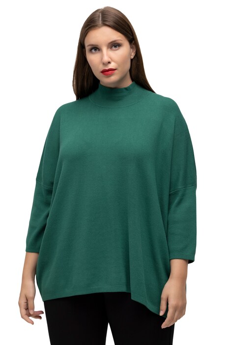 Svetr, strukturované pruhy, oversize, stojáček, dlouhé rukávy