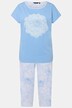 Pyjama oversize à fleurs. Pantalon 7/8, T-shirt à col rond